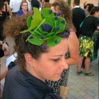 green fascinator 1