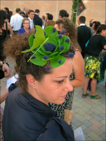 green fascinator 1