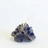 Grey and purple fascinator