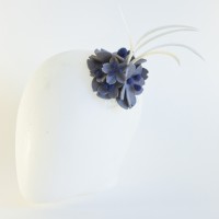 Grey and purple fascinator